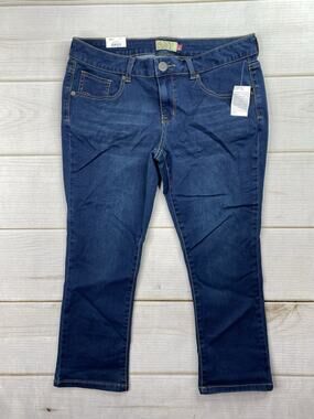 SO Heritage Crop Jeans Jr 13 Blue Dark Wash Denim Capris Stretch Low Rise NWT
